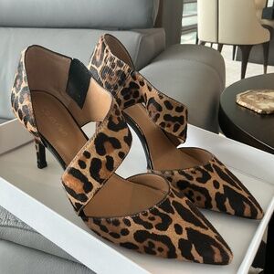 Calvin Klein 6.5 Gella pump leopard print hair calf 3 inch heel